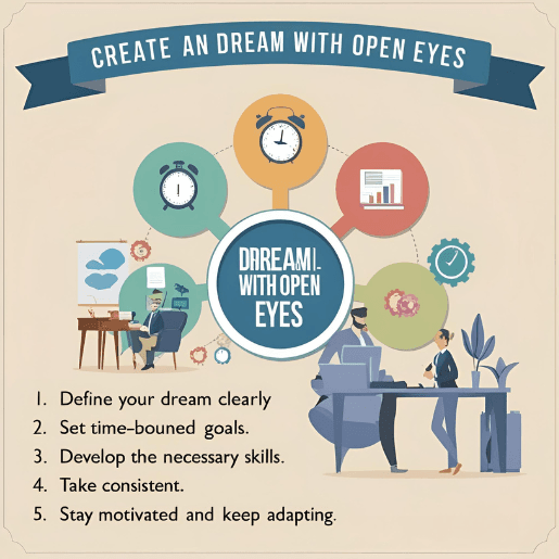 Create an Action Plan for dream with open eyes